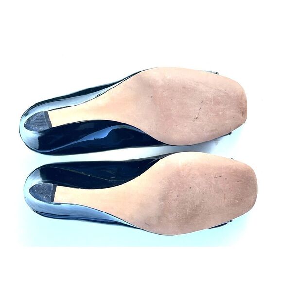 Women's Nickels pump wedge heels comfortable peep open toe black size 7M - Picture 3 of 8